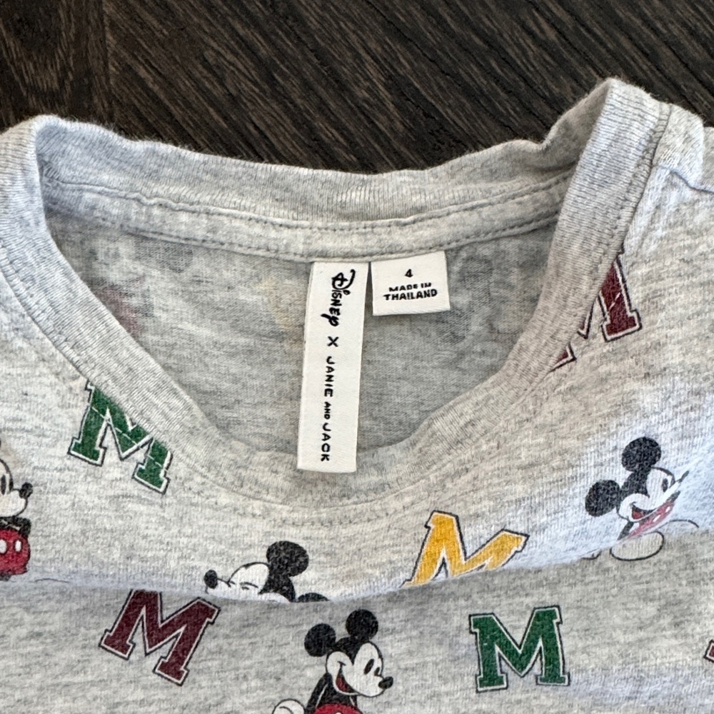 Janie and Jack Gray Multicolor Mickey Mouse Kids T-Shirt - Picture 2 of 4